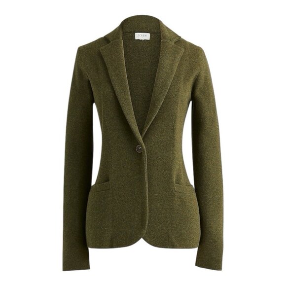 J.CREW Sweaters - J Crew Womens Schoolboy Sweater Blazer~Size Medium~Green Heather Loden Top